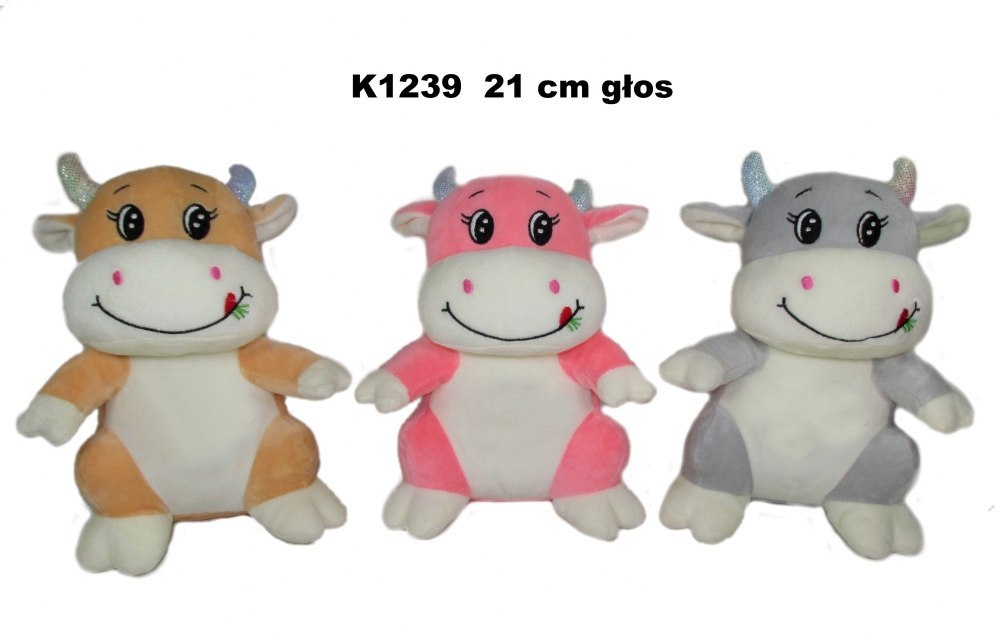 PELUCHE VACHE AVEC VOIX 20CM ASSIS K1239 SA DIMANCHE